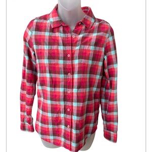 The North Face flannel button down shirt girls size  small youth colorful plaid